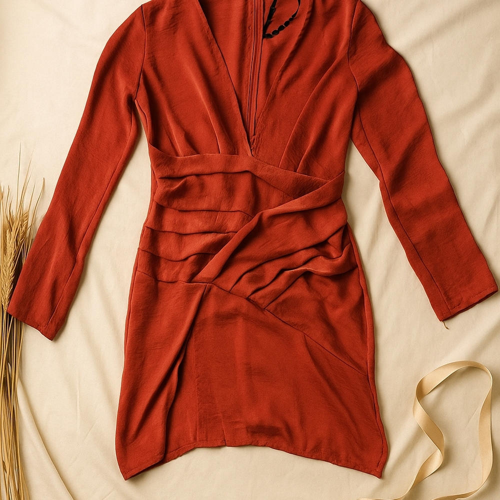 Oh Polly Rust Midi Dress